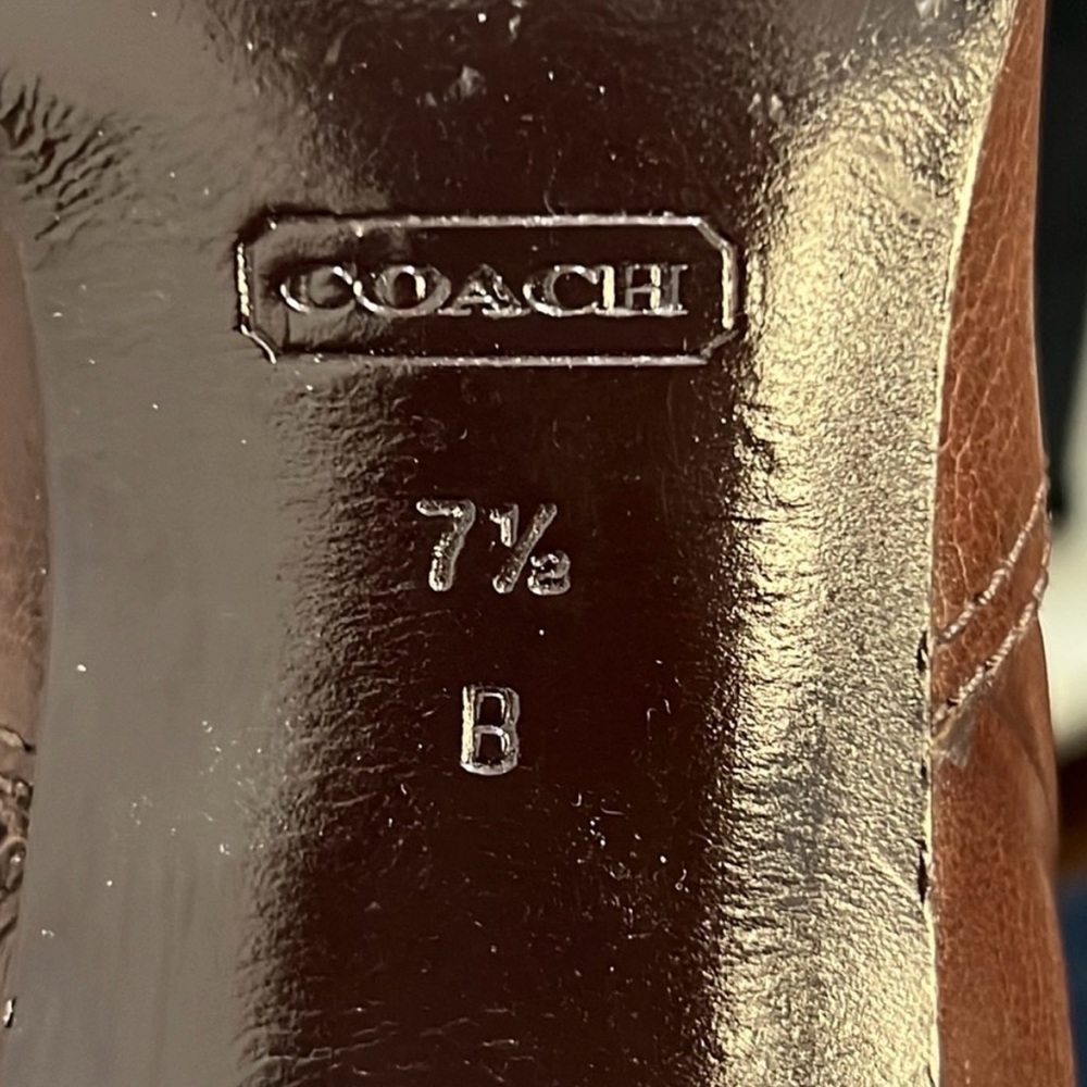 Coach Embossed Leather Boots Brown 7.5 - Picture 7 of 10